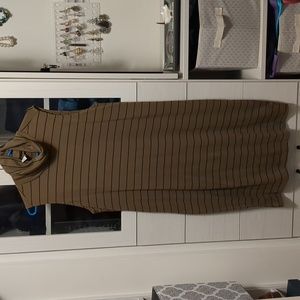 NWOT Old Navy sleeveless green and black striped mockneck dress size lar…